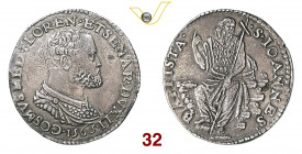 FIRENZE COSIMO I DE' MEDICI (1537-1574) Testone s.d. D/ Busto corazzato R/ San Giovanni, seduto MIR 150/1 CNI 166/168 Ag g 9,11 • ex InAsta, asta 25 d...