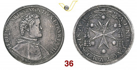 FIRENZE FERDINANDO I DE' MEDICI (1587-1609) Piastra 1588 D/ Busto cardinalizio R/ Croce di S. Stefano con corona ducale, sormontata da cappello cardin...