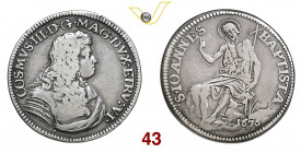 FIRENZE COSIMO III DE' MEDICI (1670-1723) Testone 1675 MIR 332/1 CNI 3 Ag g 8,56 • Il MIR riporta, per questo millesimo, "R5/unico ?". MB