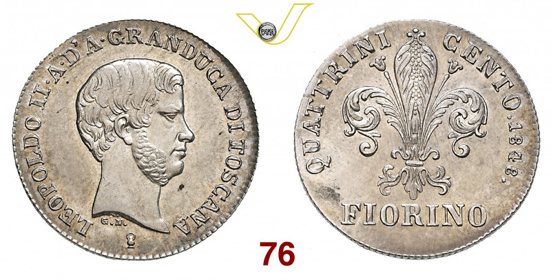 FIRENZE LEOPOLDO II DE' MEDICI (1824-1859) Fiorino 1848 MIR 453/4 Ag g 6,86 SPL÷...