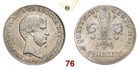 FIRENZE LEOPOLDO II DE' MEDICI (1824-1859) Fiorino 1848 MIR 453/4 Ag g 6,86 SPL÷FDC