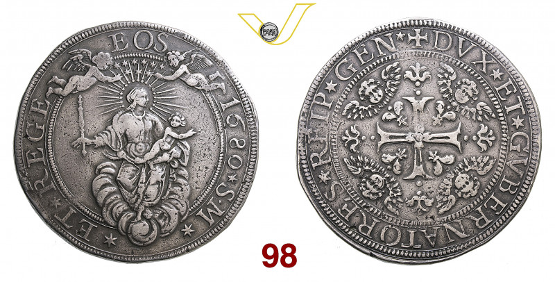 GENOVA DOGI BIENNALI, III fase (1637-1797) 2 Scudi sigle SM 1680 MIR 290/17 Ag g...
