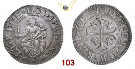 GENOVA DOGI BIENNALI, III fase (1637-1797) Mezzo Scudo largo 1721 CNI 3 MIR 271/6 Ag g 19,02 • Bellissima patina di monetiere; ex collezione Fasciolo,...