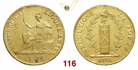 GENOVA REPUBBLICA LIGURE (1798-1805) 96 Lire 1801 IV Pagani 2 MIR 375/2 Au g 25,14 • Piccola mancanza all'esergo del D/; ex Negrini, asta 38 del 2013,...