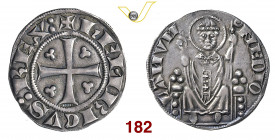 MILANO ENRICO VII DI LUSSEMBURGO, Re (1310-1313) Doppio Ambrosino s.d. D/ Croce e trifogli R/ S. Ambrogio seduto MIR 72/1 CNI 9/13 Ag g 3,82 q.SPL