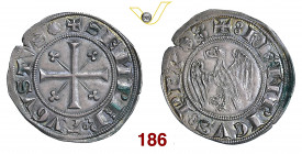 MILANO ENRICO VII DI LUSSEMBURGO, Re e Semper Augustus (1310-1313) Grosso s.d. D/ Aquila R/ Croce con trifogli MIR 75 CNI 14 Ag g 2,86 • Bella patina;...