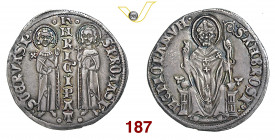 MILANO ENRICO VII DI LUSSEMBURGO, Imperatore (1312-1313) Grosso tornese s.d. D/ I Santi Gervasio e Protasio stanti R/ S. Ambrogio seduto MIR 76 CNI 1/...