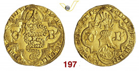 MILANO BARNABO' VISCONTI (1378-1385) Fiorino s.d. D/ Scudo inclinato sormontato da elmo con cimiero del drago e, ai lati, sigle D B R/ Scudo inclinato...
