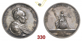 ROMA CLEMENTE XIV (1769-1774) Medaglia "cacciata dei Gesuiti" 1773 V Patrignani 21b Ag g 20,6 mm 39 • Bella patina q.SPL