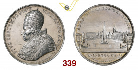 ROMA PIO VII (1800-1823) Medaglia "sistemazione di Piazza del Popolo" 1826 XXIV Ba. E822 Ag g 33 mm 43 • Taglio lucidato q.SPL
