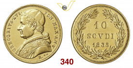 ROMA GREGORIO XVI (1831-1846) 10 Scudi 1835 V Pagani 155 Au g 17,30 BB+