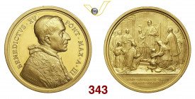 ROMA BENEDETTO XV (1914-1922) Medaglia "promulgazione del codice di diritto canonico" (1916) III Ba. E917 Au g 58,8 mm 44 q.FDC/proof