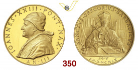 ROMA GIOVANNI XXIII (1958-1963) Medaglia "canonizzazione di Gregorio Barbarigo" 1960 III Modesti 96 Au g 67,2 mm 49 • Coniati 192 esemplari in oro q.F...