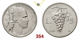 ROMA REPUBBLICA ITALIANA (1947-...) 5 Lire 1947 Mont. 4 It g 2,50 SPL