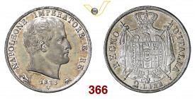 VENEZIA NAPOLEONE I, Imperatore (1804-1814) 2 Lire "puntali sagomati" 1813 Pagani 21a Ag g 10,00 • Eccezionale, fondi speculari FDC