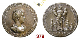 MARIA DE' MEDICI (1573-1613) Medaglia "la Regina ed i suoi 6 figli" 1610 U.di S. 1 Ae g 22,5 mm 43 SPL