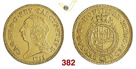 CARLO EMANUELE III (1730-1773) Doppia 1755 Torino MIR 943a Au g 9,60 • Ex Varesi, asta 67 del 2015, lotto 621 BB+