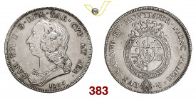 CARLO EMANUELE III (1730-1773) Scudo da 6 Lire 1755 Torino MIR 946a Ag g 35,08 • Buoni rilievi ed assenza di colpi, ma leggermente lucidata BB
