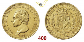CARLO FELICE (1821-1831) 40 Lire 1825 Genova MIR 1033b Au g 12,86 BB+