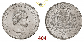 CARLO FELICE (1821-1831) 5 Lire 1827 Genova MIR 1035j Pagani 72 Ag g 24,95 SPL÷FDC