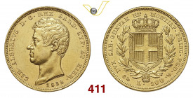 CARLO ALBERTO (1831-1849) 100 Lire 1832 Genova Pagani 134 Au g 32,20 • Fondi lucenti q.SPL