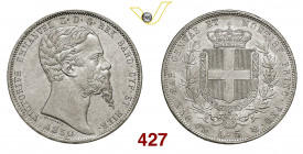 VITTORIO EMANUELE II, Re di Sardegna (1849-1861) 5 Lire 1850 Genova Pagani 374 Ag g 24,98 • Di grande conservazione; lievissimo colpetto al bordo SPL÷...