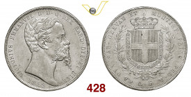 VITTORIO EMANUELE II, Re di Sardegna (1849-1861) 5 Lire 1852 Genova Pagani 374 Ag g 24,99 • Molto rara in questa conservazione SPL÷FDC
