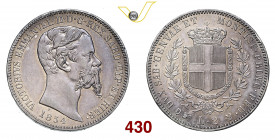 VITTORIO EMANUELE II, Re di Sardegna (1849-1861) 2 Lire 1854 Torino Pagani 397 Ag g 9,97 • Hairlines da vecchia pulitura ma fondi brillanti. Colpetto ...