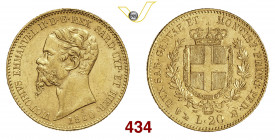 VITTORIO EMANUELE II, Re di Sardegna (1849-1861) 20 Lire 1860 Genova Pagani 356 MIR 1055v Au g 6,44 SPL+