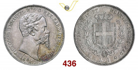 VITTORIO EMANUELE II, Re di Sardegna (1849-1861) 1 Lira 1860 Milano Pagani 416 Ag g 4,98 • Minuscolo colpetto al bordo BB÷SPL