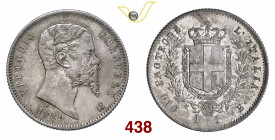 VITTORIO EMANUELE II, Re Eletto (1859-1861) 1 Lira 1859 Bologna Pagani 438 Ag g 4,96 q.FDC