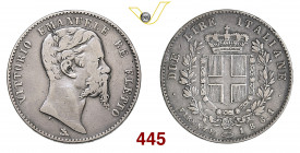 VITTORIO EMANUELE II, Re Eletto (1859-1861) 2 Lire 1861 Firenze Pagani 437 Ag g 9,81 • Colpetto MB/q.BB