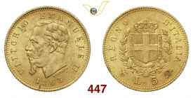 VITTORIO EMANUELE II (1861-1878) 5 Lire 1863 Torino MIR 1080a Pagani 479 Au g 1,63 SPL