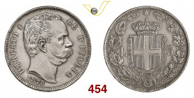 UMBERTO I (1878-1900) 5 Lire 1878 Roma Pagani 589 Ag g 24,98 • Leggermente lucidata, altrimenti SPL