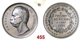 UMBERTO I (1878-1900) Medaglia premio per il concorso di composizione (Opus Speranza) 1884 Roma Ag g 86,3 mm 56 • Sul taglio incisione ACCADEMIA ALBER...