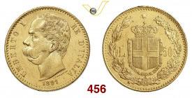 UMBERTO I (1878-1900) 50 Lire 1891 Roma Pagani 574 MIR 1097c Au g 16,10 SPL