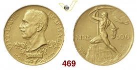 VITTORIO EMANUELE III (1900-1946) 100 Lire "Vetta d'Italia" 1925 Roma Pagani 645 MIR 1117 Au g 32,23 q.SPL