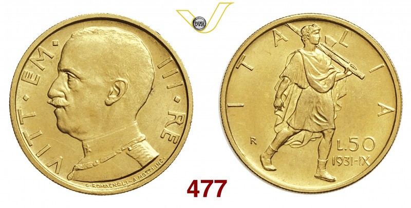 VITTORIO EMANUELE III (1900-1946) 50 Lire 1931 IX Roma Pagani 657 MIR 1123a Au g...