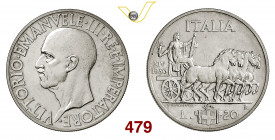 VITTORIO EMANUELE III (1900-1946) 20 Lire "Impero" 1936 XIV Roma Pagani 681 MIR 1130/a Ag g 20,06 • Leggeri hairlines; rigatura di I tipo SPL/q.FDC