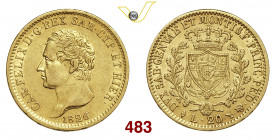 CARLO FELICE (1821-1831) 20 Lire 1826 Torino Varesi 16 Au g 6,44 BB+