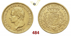 CARLO FELICE (1821-1831) 20 Lire 1829 Genova Varesi 22 Au g 6,40 BB/q.SPL