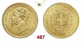 VITTORIO EMANUELE II Re di Sardegna (1849-1861) 20 Lire 1858 Genova Varesi 88 Au g 6,45 SPL÷FDC