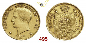 NAPOLEONE I (1804-1814) 20 Lire 1814 Milano Varesi 165a Au g 6,44 • Stella a 6 punte BB/q.SPL