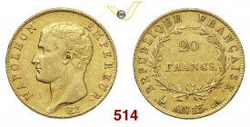 FRANCIA NAPOLEONE I (1805-1814) 20 Franchi An. 13 Parigi Varesi 258 Au g 6,42 BB