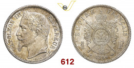FRANCIA NAPOLEONE III (1852-1870) 1 Franco 1866 Strasburgo Gad. 463 Ag g 5,00 q.FDC