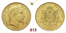 FRANCIA NAPOLEONE III (1852-1870) 50 Franchi 1866 Strasburgo Fb. 583 Gad. 1112 Au g 16,11 BB/SPL