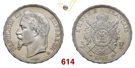 FRANCIA NAPOLEONE III (1852-1870) 5 Franchi 1867 Parigi Kr. 799.1 Gad. 739 Ag g 24,95 SPL÷FDC
