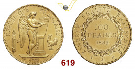 FRANCIA TERZA REPUBBLICA (1870-1940) 100 Franchi 1882 Parigi Fb. 590 Gad. 1137 Au g 32,24 • Di elevata conservazione SPL÷FDC