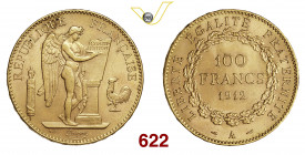 FRANCIA TERZA REPUBBLICA (1870-1940) 100 Franchi 1912 Parigi Au g 32,24 SPL