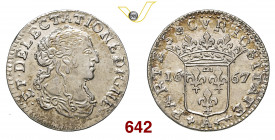 MONACO LUIGI I GRIMALDI (1662-1701) Luigino o 1/12 di Scudo 1667 Cammarano 275 Ag g 2,17 SPL+